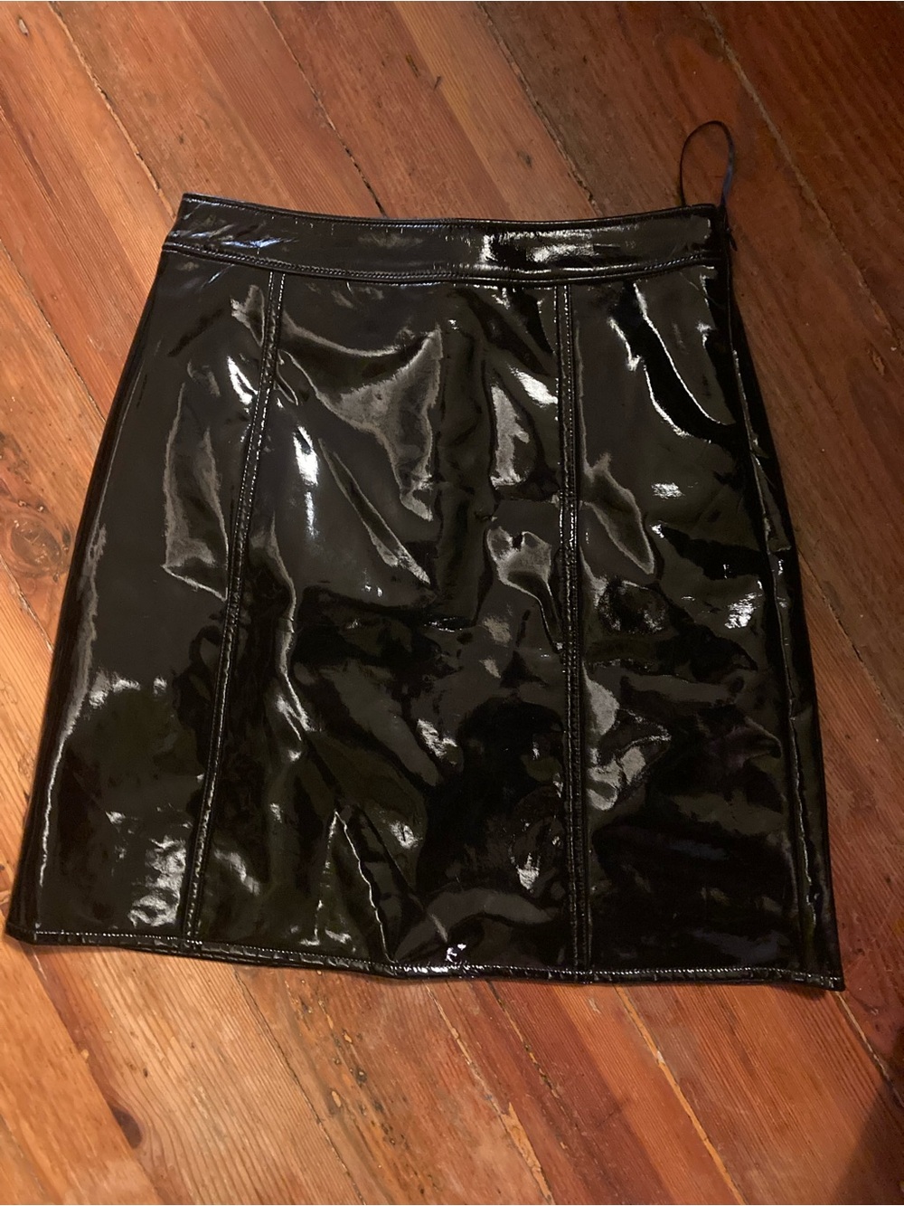 NWT! J Crew Black Patent Faux Leather Skirt Sz 00